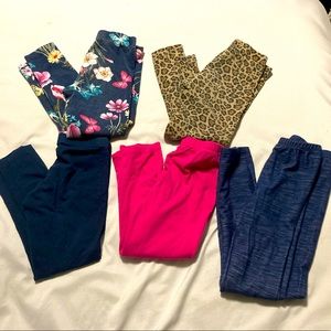 5 pairs of girls size 6 legggings